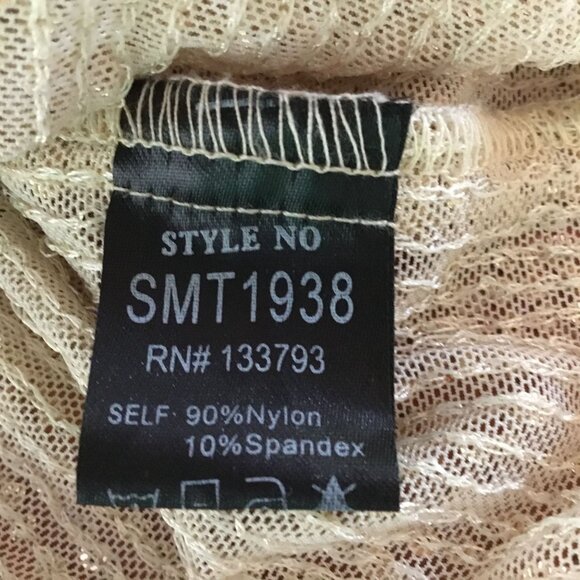 POL Sequin Button Up Blouse L Gold Semi-Sheer Metallic Boho Luxe Long Sleeve Top - Picture 6 of 6